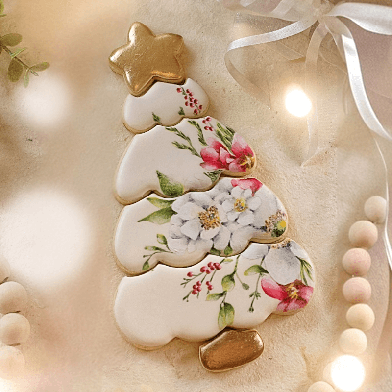 CHRISTMAS FLORAL TREE: Cookie Decorating Class (ENGLISH)