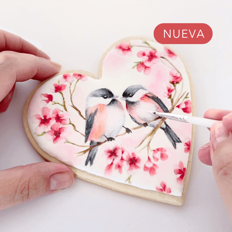 PAJARITOS ENAMORADOS: Galleta pintada de San Valentín